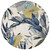 Ivory and Blue Sanctuary Sculpted Luxury Wool Rug round