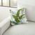 Palm Leaves Green Embroidered Throw Pillow