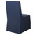 Coley Denim Blue Armless Slip Covered Chair back view