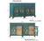 Teal Tides 4-Door Glass Front Credenza measurements