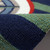 Striped Green and Blue Compass Rose Accent Rug close up pile