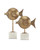 Cici Brass Fish Chic Sculpture Set 