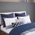 Camila Quilted Navy Blue Euro Sham with bedding example