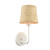 Cane Bay White 1-Light Wall Sconce with Abaca Shade light on