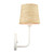 Cane Bay White 1-Light Wall Sconce with Abaca Shade side angle