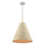 Cane Bay White 17 inch Pendant with Abaca Shade angle view