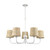 Cane Bay White 5-Light Chandelier with Abaca Shades light off