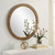 Surfside Beach Faux Rattan Round Mirror room view angle