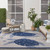 Blue Swimming Sea Turtles Hi-Lo Tufted Area Rug outdoor room example