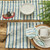 Dockside Water Stripes Placemats - Set of Four on table with coordinating pieces