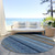 Lakeside Navy Blue Striped Area Rug round outdoor rug