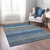 Lakeside Navy Blue Striped Area Rug indoor view