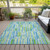 Sea Glass Stripes Indoor-Outdoor Area Rug outdoor view 1