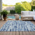 Blue Sea Glass Stripes Indoor-Outdoor Area Rug outdoor view