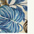 Blue Jungle Leaves Hand-Hooked Area Rug close up