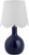 Balboa High Gloss Navy Blue Lamp white linen shade