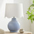 Catalina Isle Sky Blue Lamp room view white linen shade