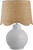 Catalina Isle Glossy White Lamp -rattan shade