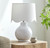 Catalina Isle Glossy White Lamp with linen shade