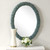 Bonaire Teal Blue Waters Oval Mirror on wall