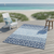 Suna Bay Blue Area Rug on deck
