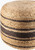 La Jolla Dark Sand and Natural Striped Woven Pouf close up