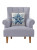 Low Tide Blue Sea Star Wool Hooked Pillow on chair