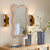 Sandswept Rectangle Curvy Mirror in Cream Bamboo wall example