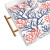 Blue and Red Corals of Sand Key Acrylic Tray with Gold Handles