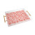 Ocean Floor Red and White Shells Acrylic Tray with Gold Handles angle view