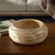 Handcrafted Waveform Sculptural Wooden Bowl  on table 2