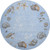 Oyster Bay Shells Blue Washable Rug round version