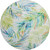 Beach Bungalow Palm Fronds Washable Rug round version