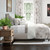 Palmera Bay Sandy Taupe Luxury Designer Comforter Bedding Ensemble side view