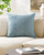 Marseilles Linen Blue Stripe 20 x 20 Pillow on sofa