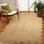 Tahitian Scalloped Edge Natural Jute Area Rug on floor