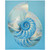 Aqua Blue Nautilus Shell Indoor-Outdoor Rug