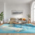 Aqua Blue Nautilus Shell Indoor-Outdoor Rug larger view