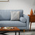 South Beach Silver Palms Embroidered Tropical Pillow on sofa