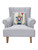 Blue Chinoiserie Nutcracker Hooked Pillow on chair Blue Chinoiserie Nutcracker Hooked Pillow on chair