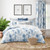 Palmera Bay Blue Luxury Designer Comforter Bedding Ensemble