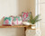 Preppy Pink Seahorses Wool Hooked Pillow with matching pillows