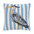 Seaside Striped Heron Wool Hooked Pillow