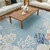 Light Teal Blue Coral Reef and Starfish Indoor-Outdoor Area Rug in room