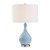 Orcas Island Blue Ceramic Table Lamp light on
