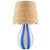 Blue Cabana Accent Table Lamp with Raffia Shade 
