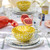 Daffodil Yellow Polka Dot Rafaela Cereal Bowl on table