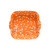 Tangerine Polka Dot Rafaela Square Baker inside view