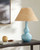 Ocean Ripple Ceramic Table Lamp with Raffia Shade room view