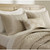 Harbor Palm Leaves 3 Piece Linen King Size Quilted Set close up 3